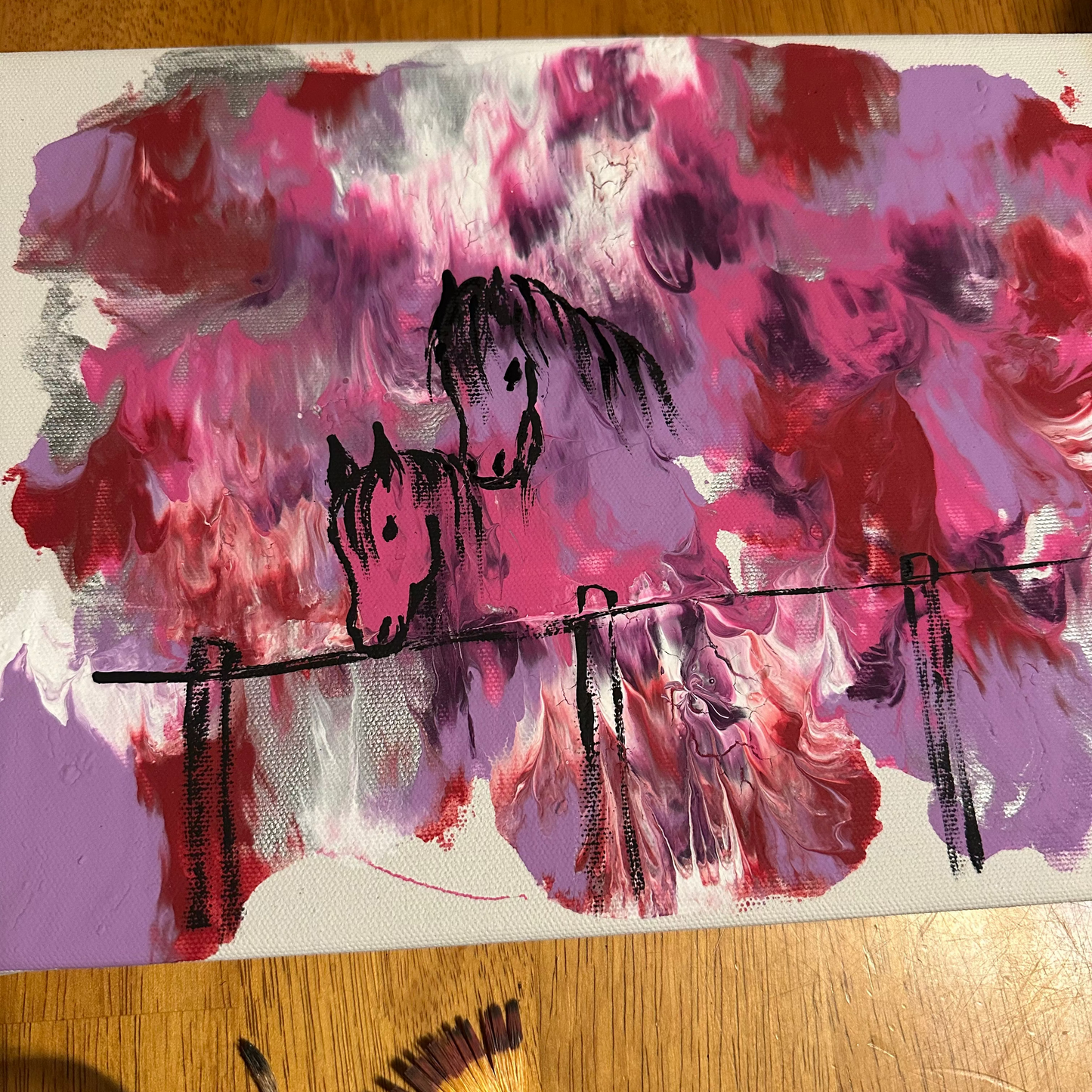 Painting by a Horse