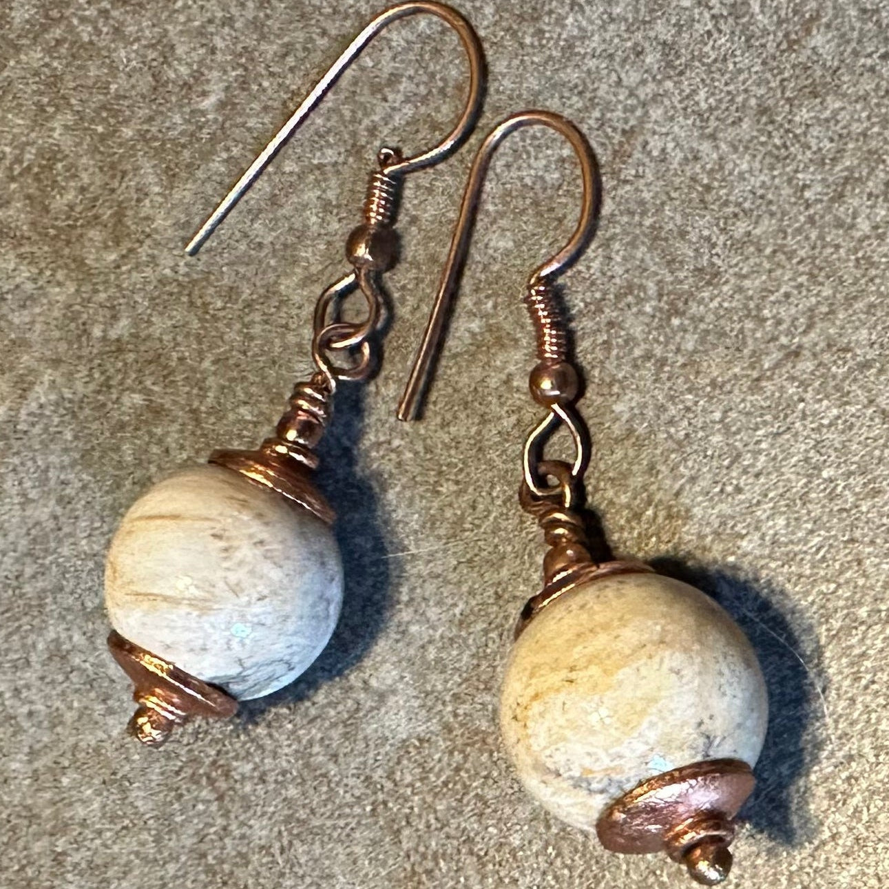 Fossil and Boulder Opal Earrings