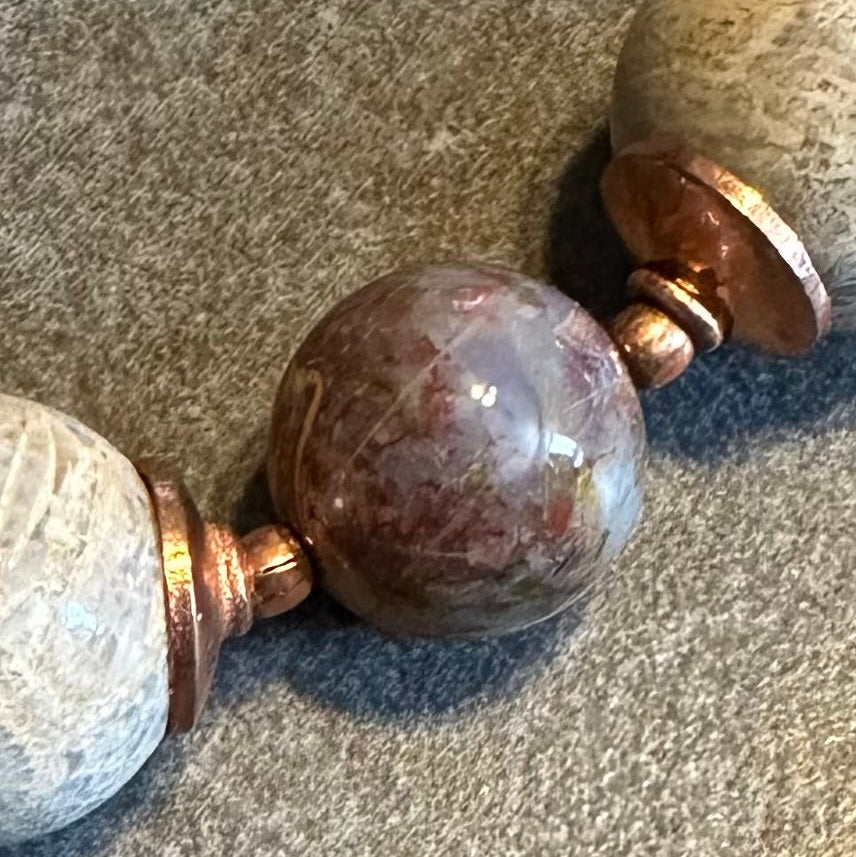 Fossil and Boulder Opal Necklace