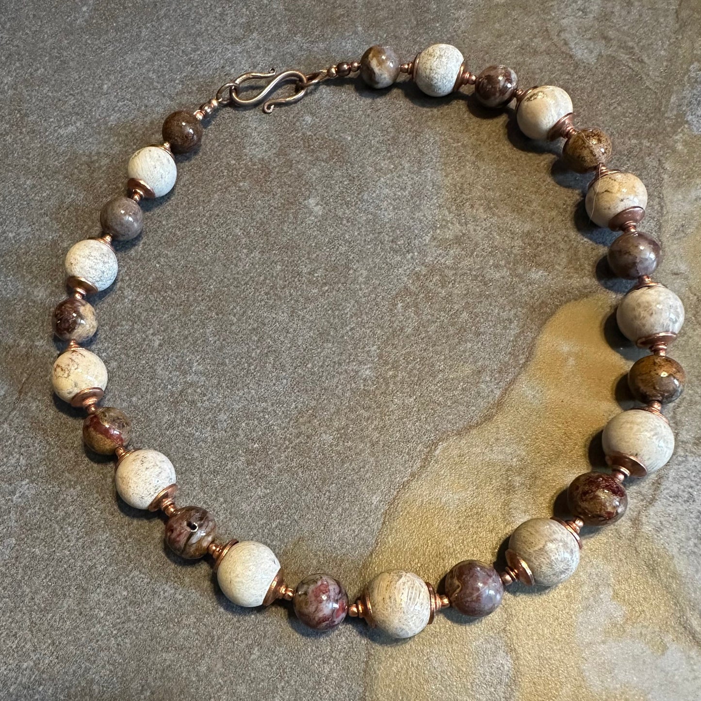 Fossil and Boulder Opal Necklace