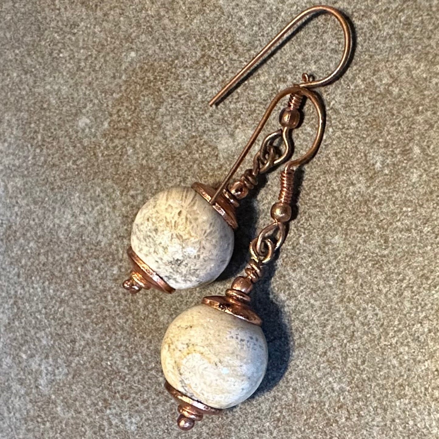 Fossil and Boulder Opal Earrings