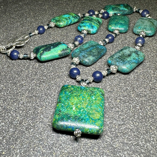 Chrysocolla and Lapis Necklace